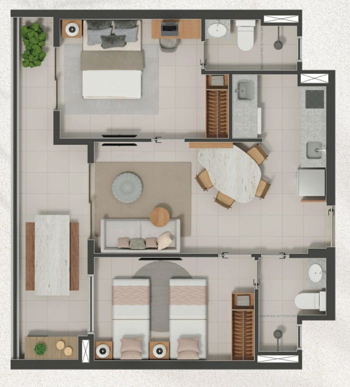 Planta 60,40m2