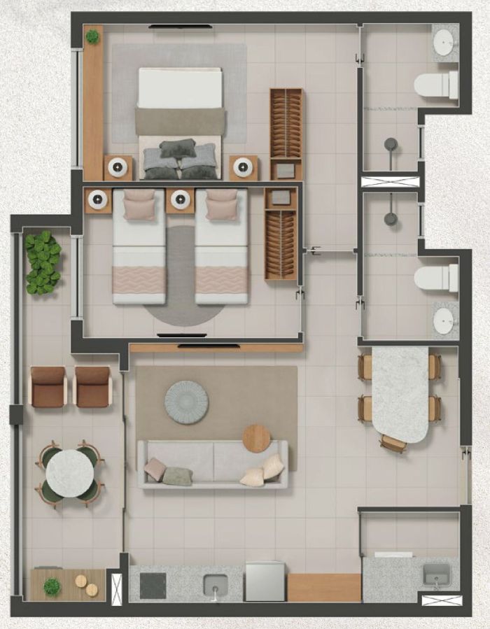 Planta 69,15m2
