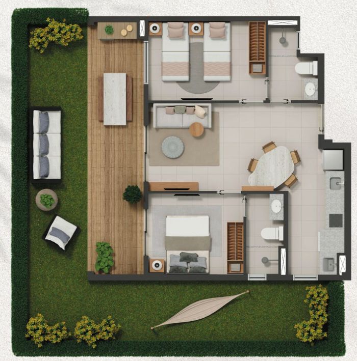 Planta 81,32 e 111,52m2